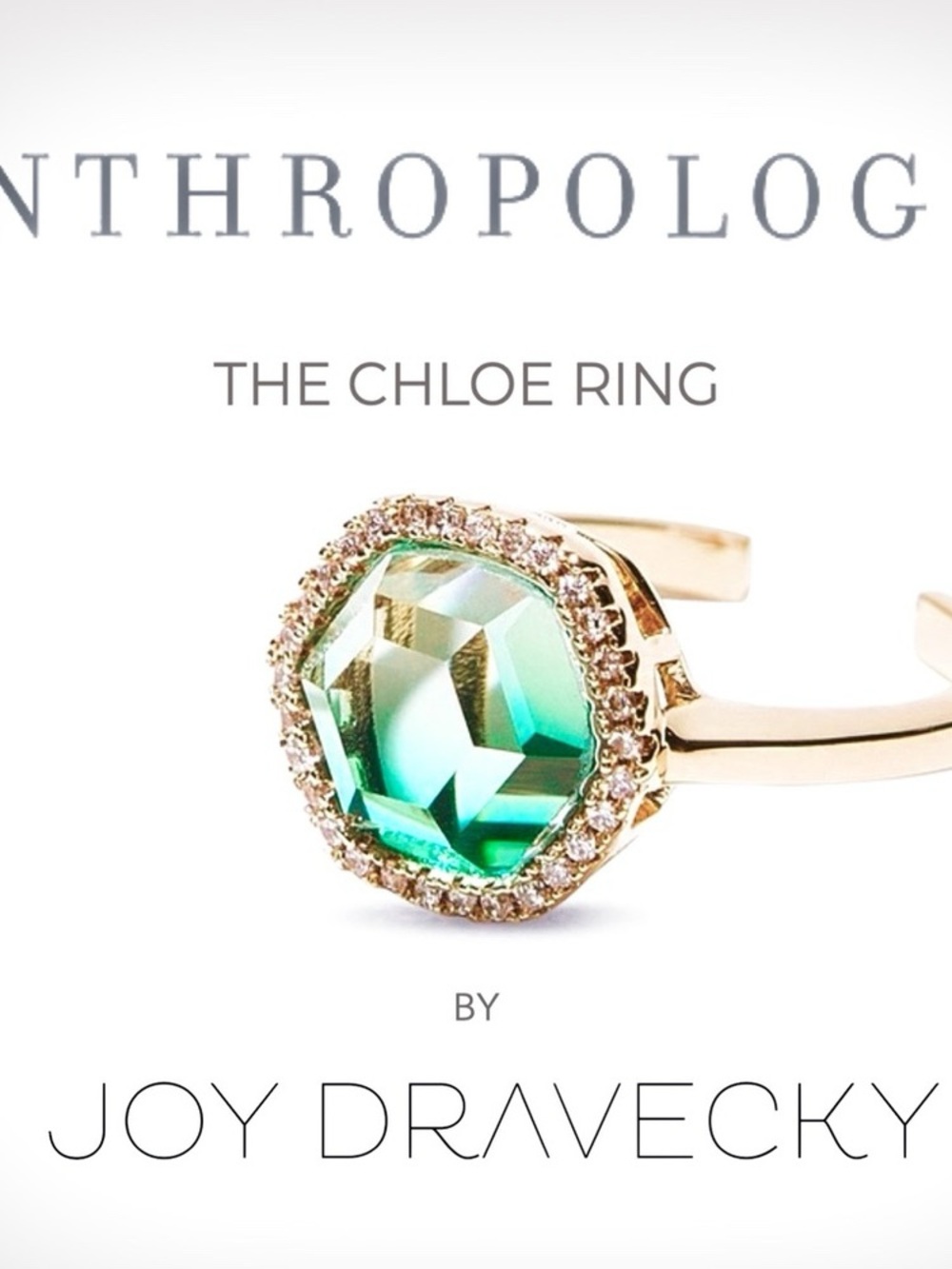 Joy Dravecky The Chloe Ring in Emerald-Green Gold